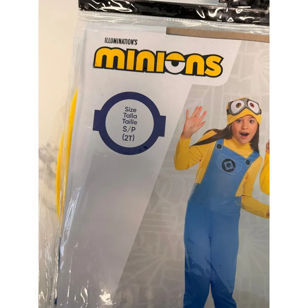 Minions Bob Toddler Costume Size 2T Jumpsuit Beanie Illumination Disguise New